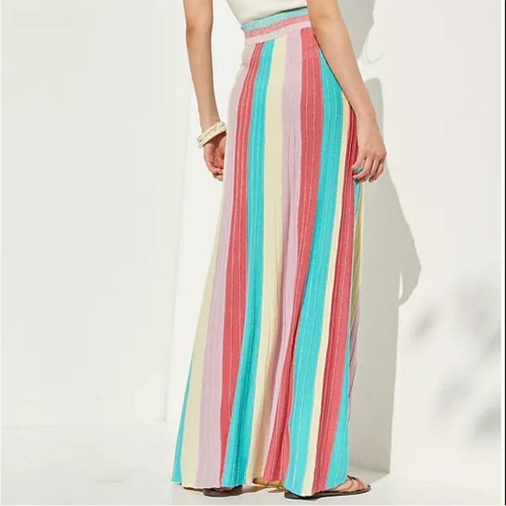 Anthropologie Find Me Now Metallic Striped Knit Maxi Skirt Size XS
